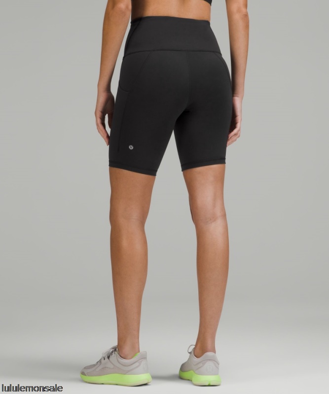 Lululemon Damen DELULU333 | Wunder Zug Hoch Sitzend Short Mit Taschen 8 Schwarz